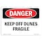 Signmission Safety Sign, OSHA Danger, 3.5" Height, Keep Off Dunes Fragile, Landscape OS-DS-D-35-L-2503 - alternate 1